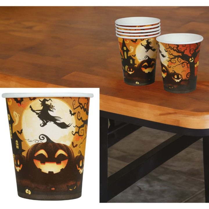 Gobelets citrouille x6 - Vaisselle jetable Halloween