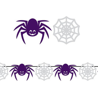Guirlande papier araignée et toile 3 m - Décoration Halloween