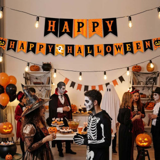 Guirlande fanion Happy Halloween 3 m - Décoration Halloween