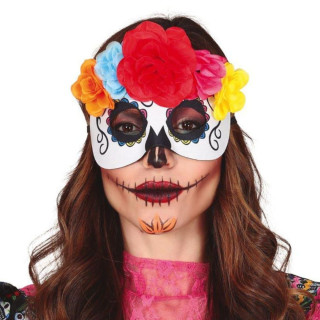 Loup day of death colorées - Accessoire déguisement Halloween