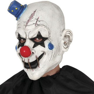 Masque latex clown chapeau bleu - Accessoire déguisement Halloween