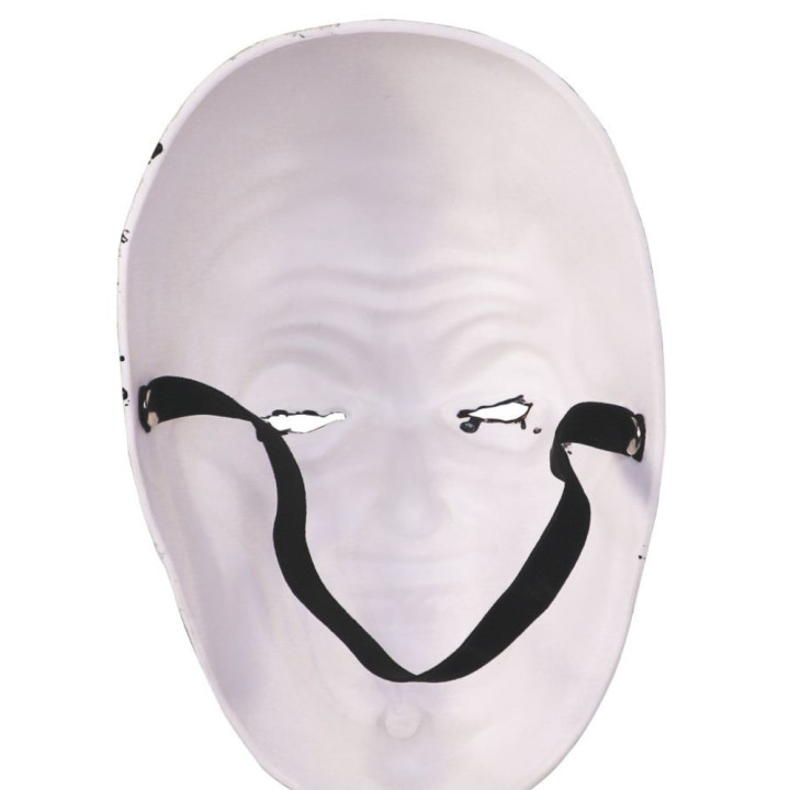 Masque rigide clown tueur noir et blanc - Accessoire déguisement Halloween