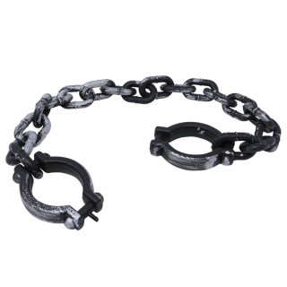 Menottes et chaîne 95 cm - Accessoire déguisement Halloween