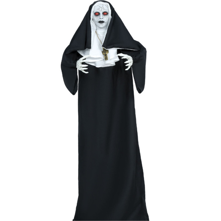 Nonne effrayante 150 cm animée - Décoration Halloween sonore