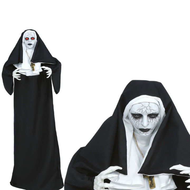 Nonne effrayante 150 cm animée - Décoration Halloween sonore
