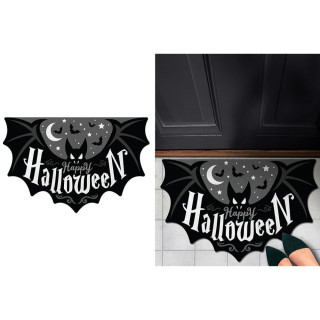 Paillasson Happy Halloween chauve-souris 56 x 39 cm - Décoration Halloween