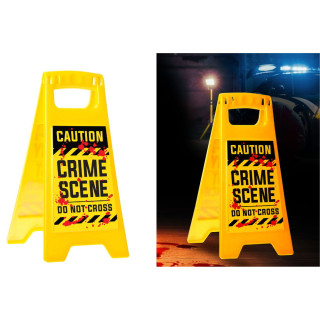 Pancarte jaune scène de crime 31 x 53 cm - Décoration Halloween