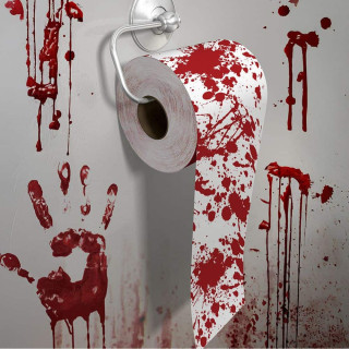 Papier toilette ensanglanté - Décoration Halloween