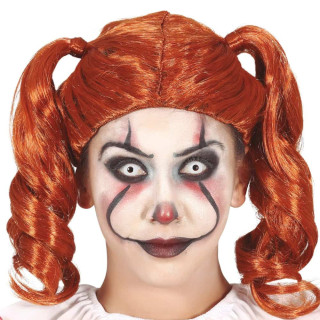 Perruque clown queues de cheval rousses - Accessoire déguisement Halloween