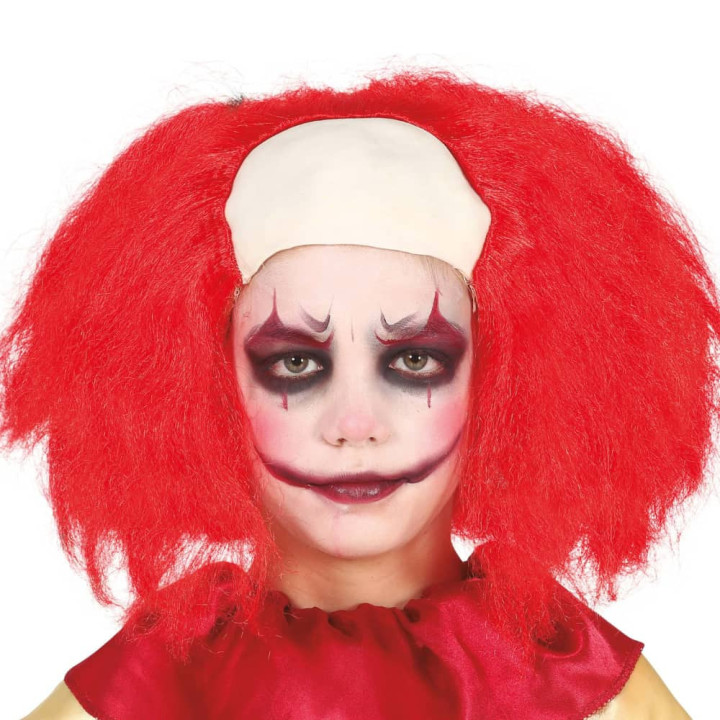Perruque enfant clown rouge - Accessoire déguisement Halloween