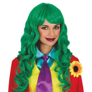 Perruque femme Joker verte - Accessoire déguisement Halloween