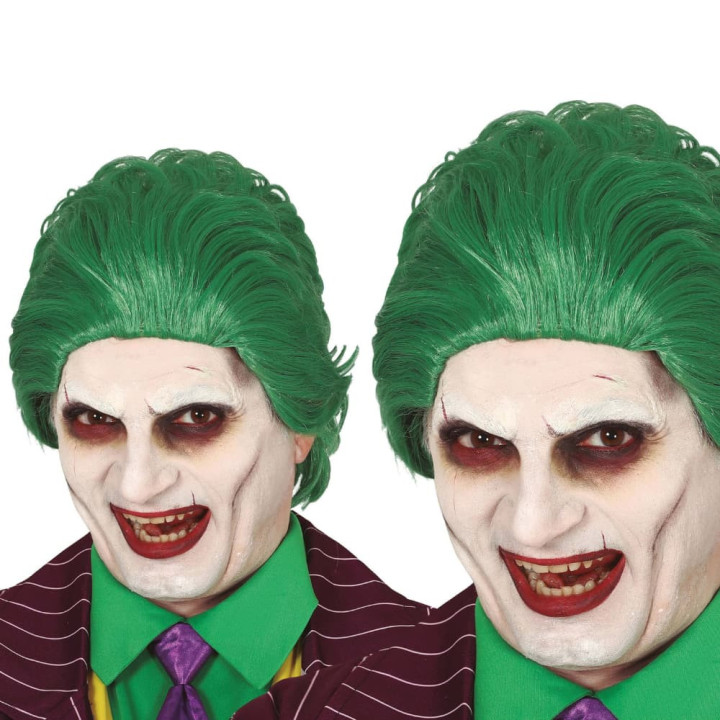 Perruque Joker verte - Accessoire déguisement Halloween