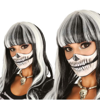 Perruque sorcière noire et blanche - Accessoire déguisement Halloween