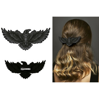 Pince à cheveux corbeau noir - Accessoire déguisement Halloween