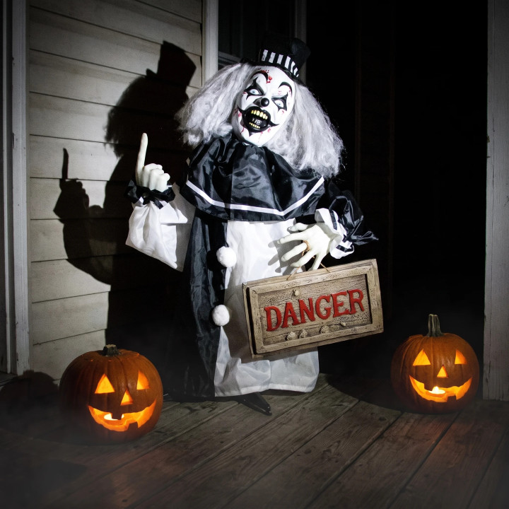 Clown panneau danger - Décoration - Halloween