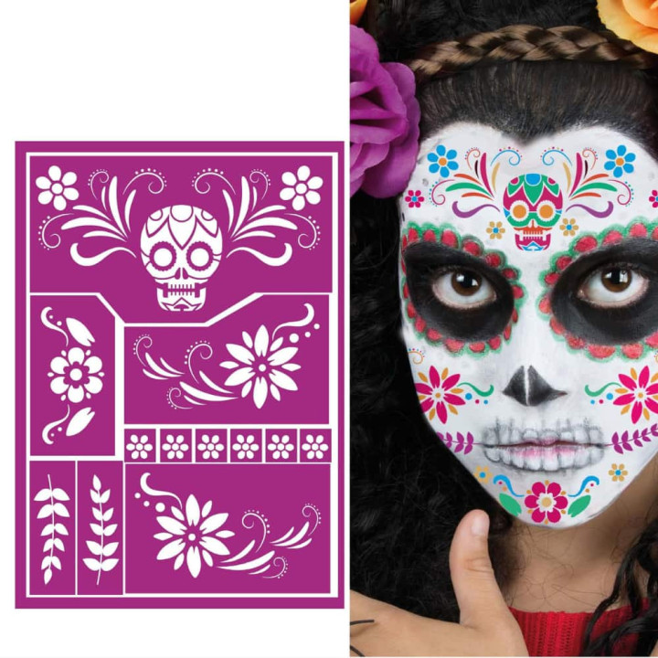 Pochoir maquillage day of death - Accessoire maquillage Halloween