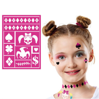 Pochoir maquillage Harley Quinn - Accessoire maquillage Halloween