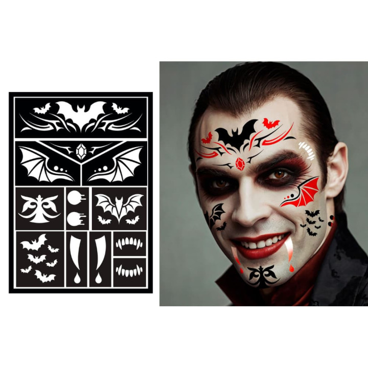 Pochoir maquillage vampire - Accessoire maquillage Halloween