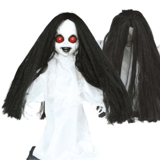 Poupée possédée 55 cm animée - Décoration Halloween sonore