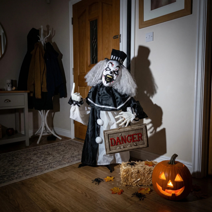 Clown panneau danger - Décoration - Halloween