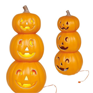 Pyramide de citrouilles 52 cm lumineuse - Décoration Halloween