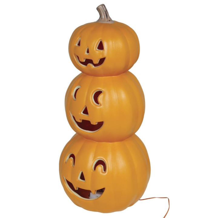 Pyramide de citrouilles 52 cm lumineuse - Décoration Halloween