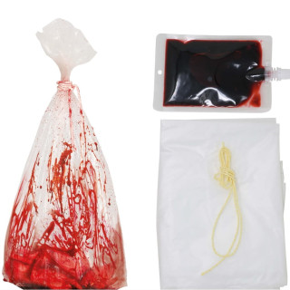 Sachet ensanglanté avec corde - Décoration Halloween gore