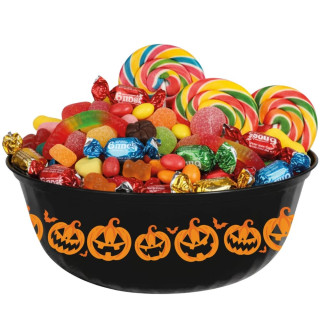 Saladier noir citrouilles 27 cm - Décoration de table Halloween