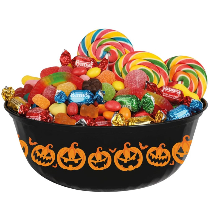 Saladier noir citrouilles 27 cm - Décoration de table Halloween