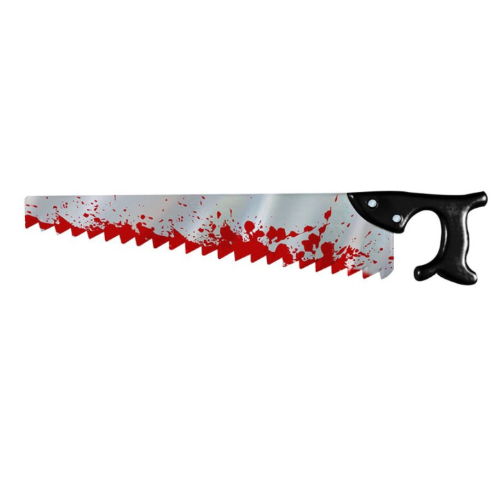Scie métallique ensanglantée 50 cm - Accessoire déguisement Halloween