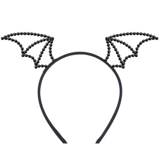 Serre-tête chauve-souris strass noirs - Accessoire déguisement Halloween