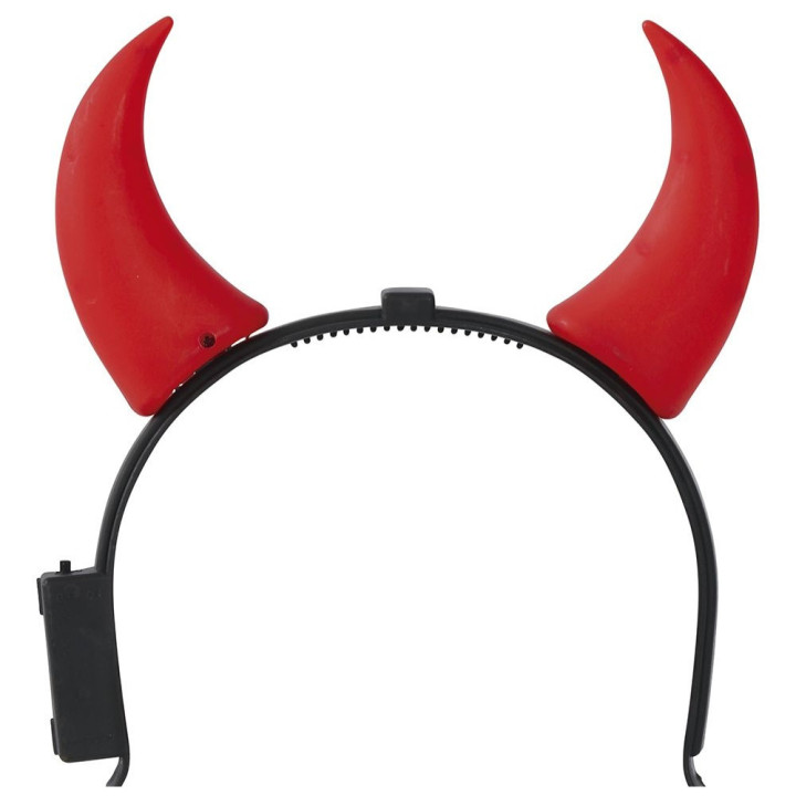 Serre-tête cornes de diable lumineuses rouges - Accessoire déguisement Halloween