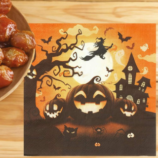 Serviettes citrouille x6 - Vaisselle jetable Halloween