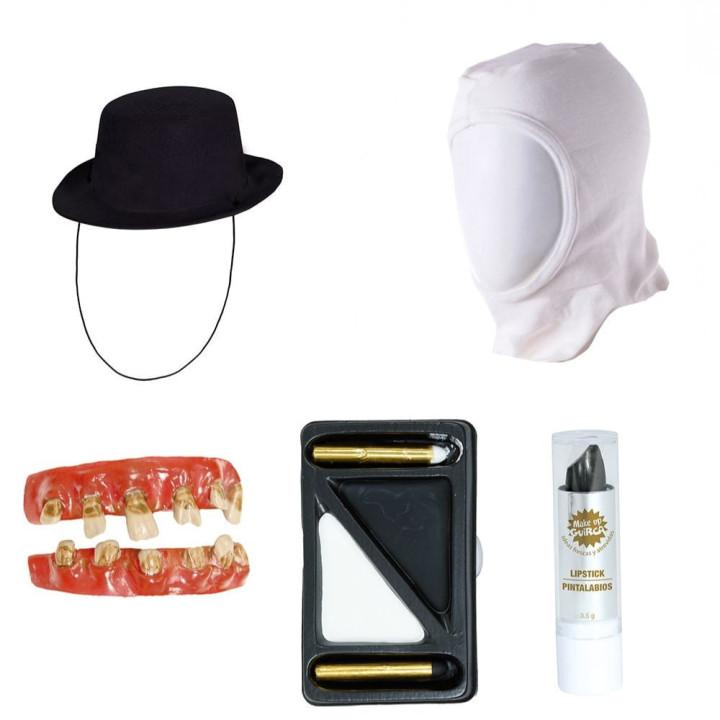 Set clown tueur 5 pièces - Maquillage et accessoire Halloween