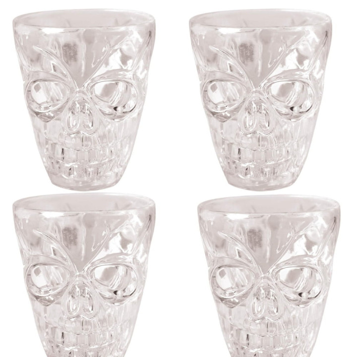 Shooters tête de mort x4 - Vaisselle Halloween