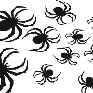 Silhouettes PVC noires araignée x12 - Décoration Halloween