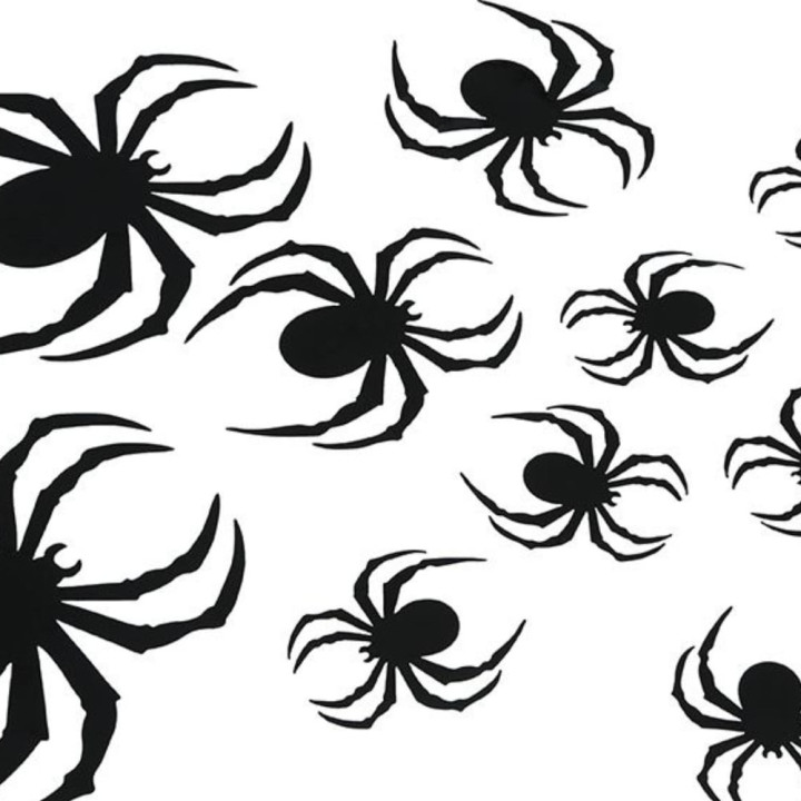 Silhouettes PVC noires araignée x12 - Décoration Halloween
