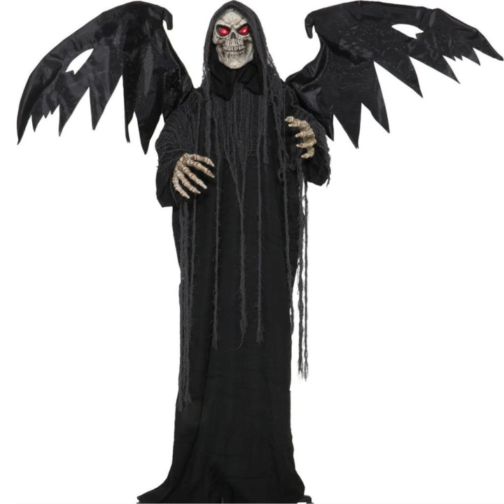 Squelette avec ailes 170 cm animé - Décoration Halloween sonore