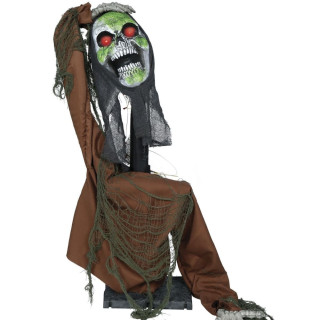 Squelette zombie tête arrachée 65 cm animé - Décoration Halloween
