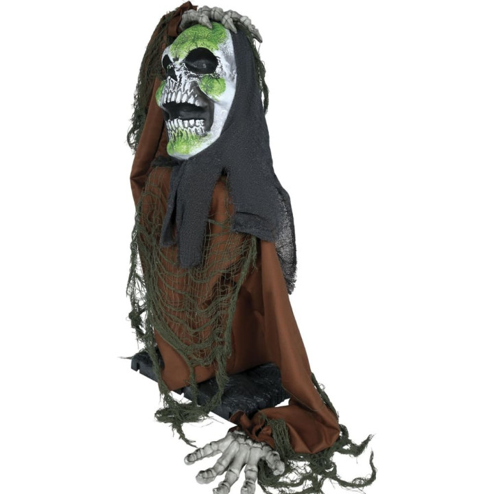 Squelette zombie tête arrachée 65 cm animé - Décoration Halloween