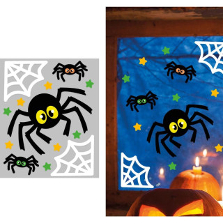Sticker gel araignée 20 x 25 cm - Décoration Halloween