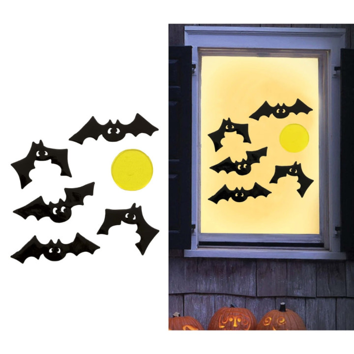 Sticker gel chauve-souris 20 x 25 cm - Décoration Halloween