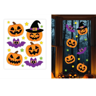 Sticker gel citrouille 40 x 50 cm - Décoration Halloween