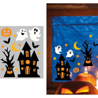 Sticker gel fantôme 20 x 25 cm - Décoration Halloween