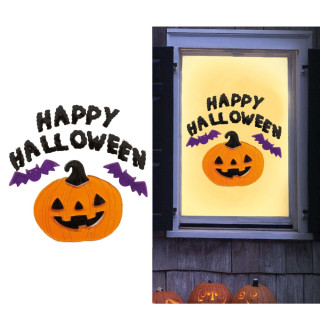 Sticker gel Happy Halloween 20 x 25 cm - Décoration Halloween