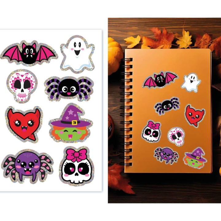 Stickers Halloween enfant x8 - Décoration Halloween