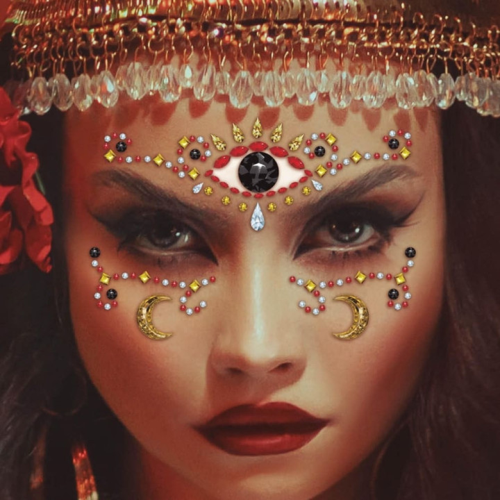 Strass visage autocollant voyante - Accessoire maquillage Halloween