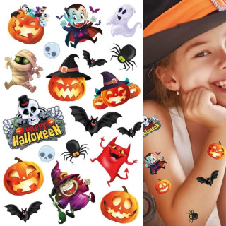 Tatouages enfant monstres divers - Accessoire déguisement Halloween