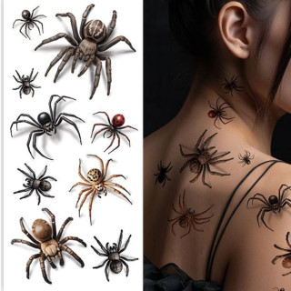 Tatouages araignées avec ombre - Accessoire déguisement Halloween