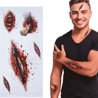 Tatouages blessures - Accessoire déguisement Halloween